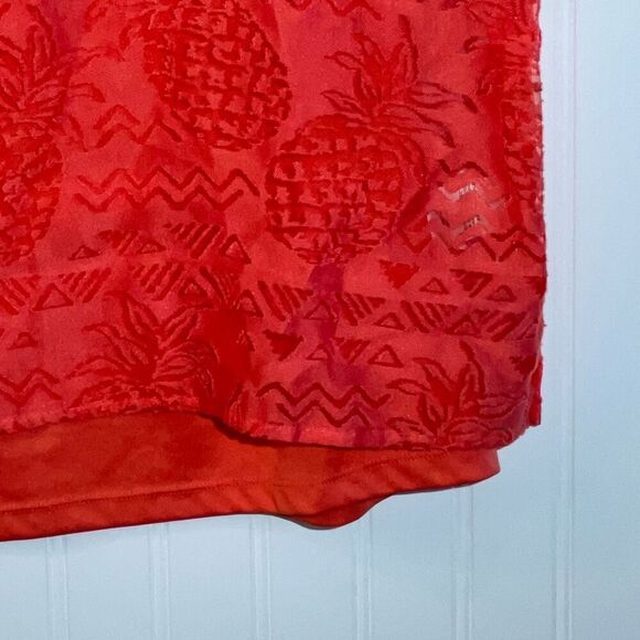 Alfred Dunner Top Women 18P Petite Coral Burnout Over Tank With Attached Chain - Picture 4 of 12